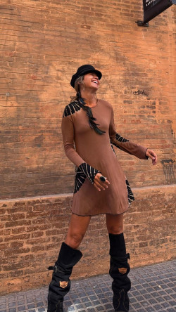 FANUR, Camel Vestido Tie