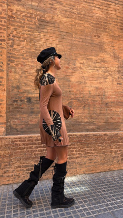 FANUR, Camel Vestido Tie