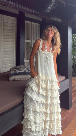 TOMASA vestido largo tirantes