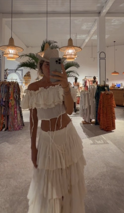 MADROÑO crop top, hueso