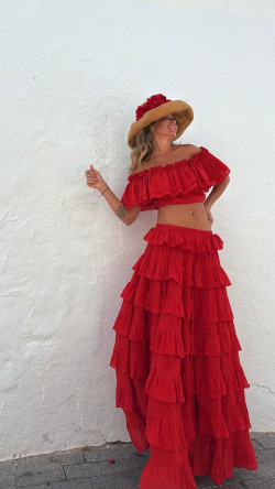 MADROÑO crop top, rojo