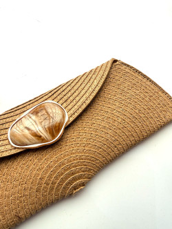 AZORI, Camel Rafia Bolso