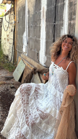 BASTIAN blanco, vestido largo
