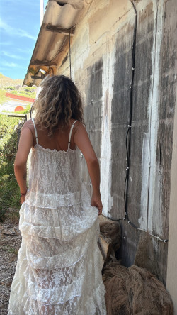 BASTIAN blanco, vestido largo