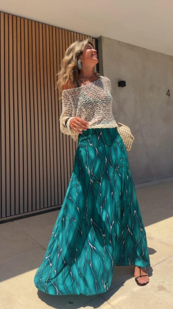 VANJA falda larga, verde