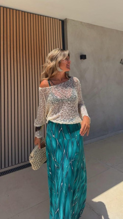 VANJA falda larga, verde