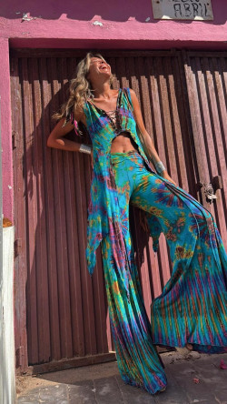 NACEX pantalón tie turquesa