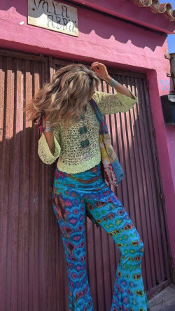 ENIA pantalón con sobre falda, tie turquesa
