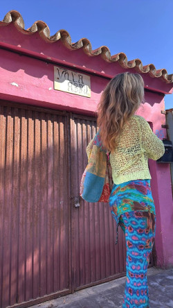ENIA pantalón con sobre falda, tie turquesa