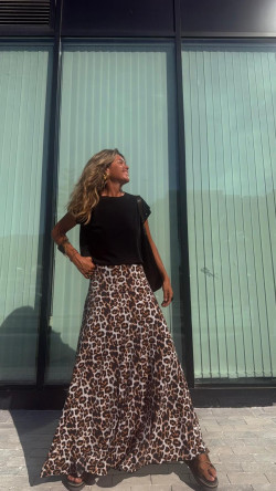 VANJA falda larga, leopardo