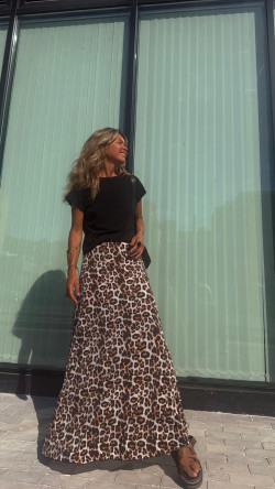VANJA falda larga, leopardo