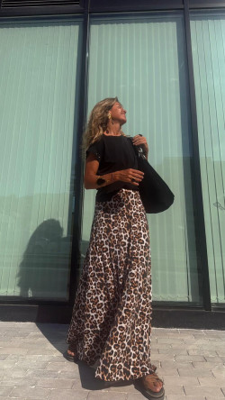 VANJA falda larga, leopardo