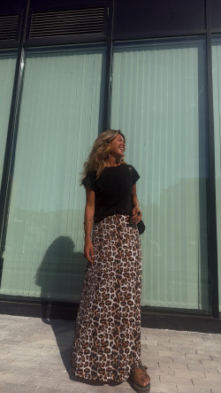 VANJA falda larga, leopardo