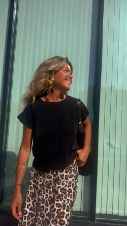 VANJA falda larga, leopardo