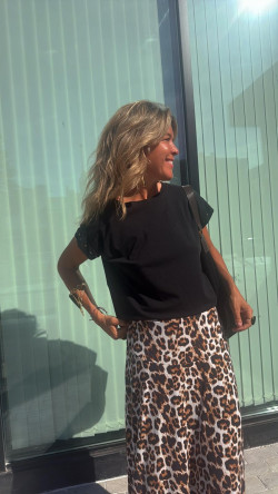 VANJA falda larga, leopardo