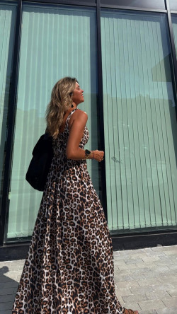 JOSY vestido largo, leopardo