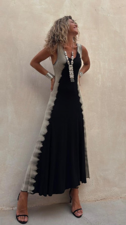 DONKI vestido largo ,tie piedra