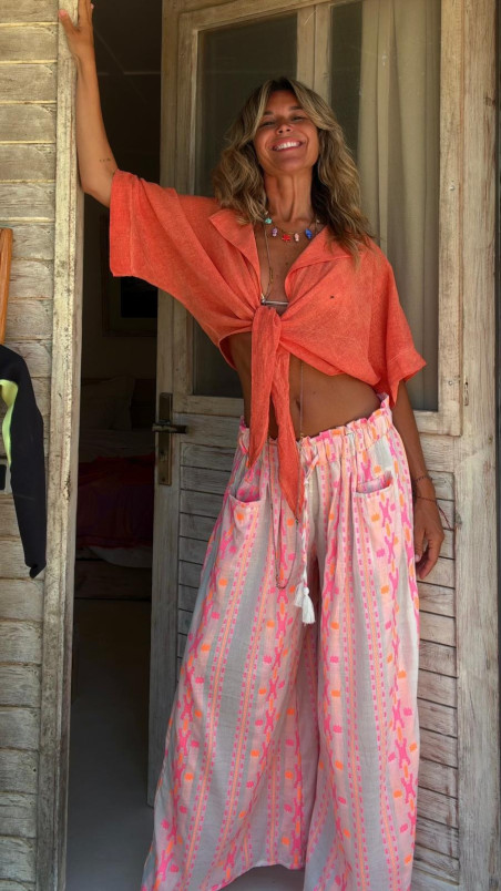 ALADIN pantalón blanco/fluor