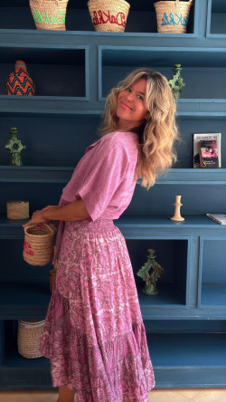 SEVILLA falda asimétrica, rosa
