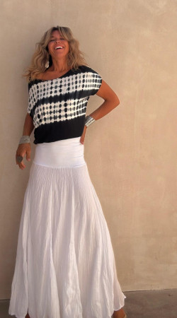 ANNURA, Falda Larga blanca