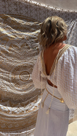 KRIPAN blanco/dorado, top