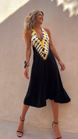 ANNURI vestido tie amarillo