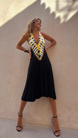 ANNURI vestido tie amarillo