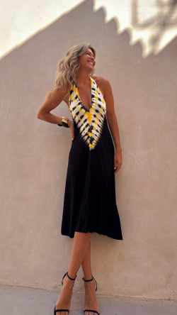 ANNURI vestido tie amarillo