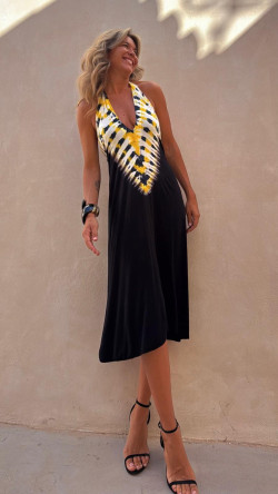 ANNURI vestido tie amarillo