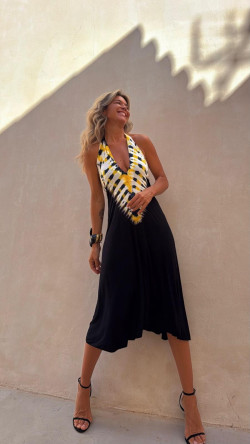 ANNURI vestido tie amarillo
