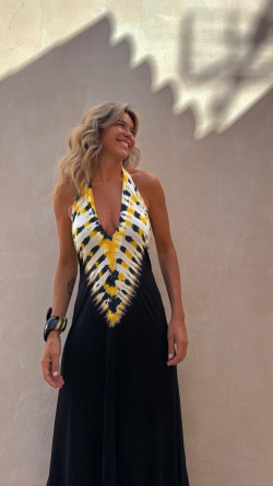 ANNURI vestido tie amarillo