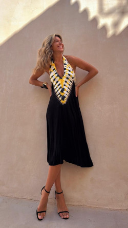 ANNURI vestido tie amarillo