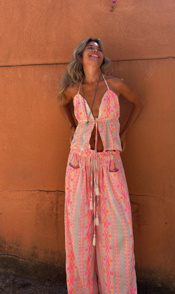 ALADINA top, blanco /fluor