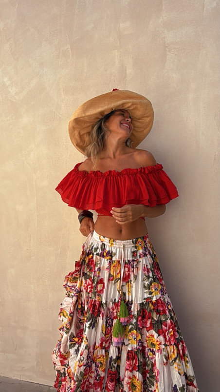 MADROÑO crop top, rojo