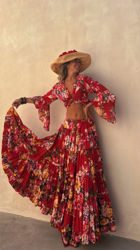MERIT Conjunto, rojo estampado