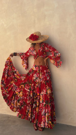 MERIT Conjunto, rojo estampado