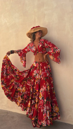 MERIT Conjunto, rojo estampado