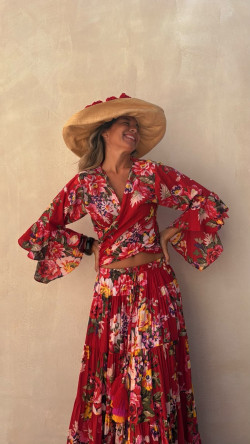 MERIT Conjunto, rojo estampado