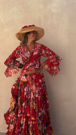 MERIT Conjunto, rojo estampado