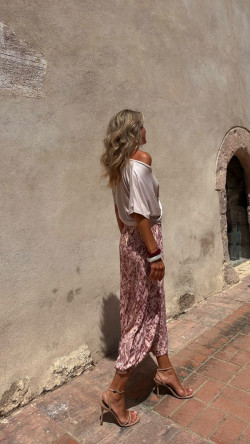 CHER pantalón, rosa/burdeos