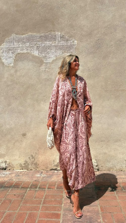 CHER pantalón, rosa/burdeos