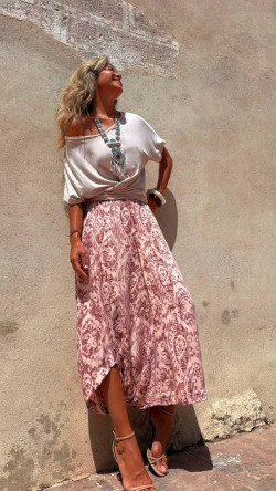 CHER pantalón, rosa/burdeos