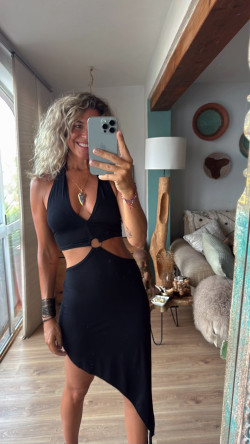 LOAN negro, vestido corto anilla