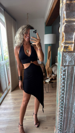 LOAN negro, vestido corto anilla