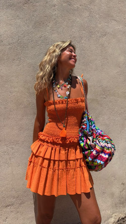 FIDEL naranja, vestido corto