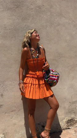 FIDEL naranja, vestido corto