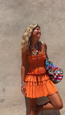 FIDEL naranja, vestido corto