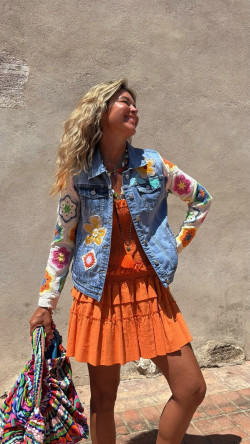 FUNNY, Chaqueta Crochet Azul