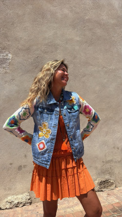 FUNNY, Chaqueta Crochet Azul