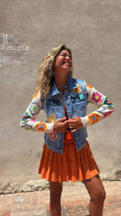 FUNNY, Chaqueta Crochet Azul